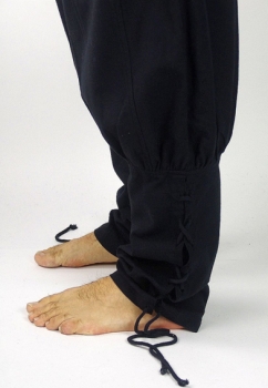 Preview: Hose "Tiago" mit Beinschnürung  - Schwarz