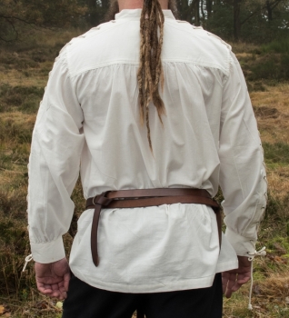 Preview: Mittelalter Hemd Corvin mit Schnürung - Natur