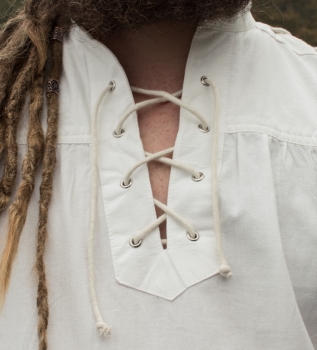 Preview: Mittelalter Hemd Corvin mit Schnürung - Natur