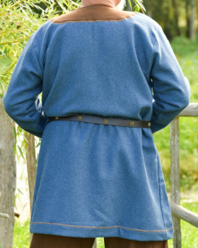 Preview: Wikinger Wolltunika Esben, blau-braun