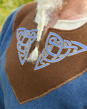 Preview: Wikinger Wolltunika Esben, blau-braun
