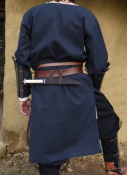 Preview: Mittelalter Tunika Albrecht mit Borte -  dunkelblau