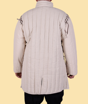 Preview: Langer Gambeson mit abnehmbaren Ärmeln  - natur