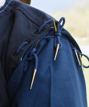 Preview: Mittelalter Tunika Bent mit abnehmbaren Ärmeln - blau/dunkelblau