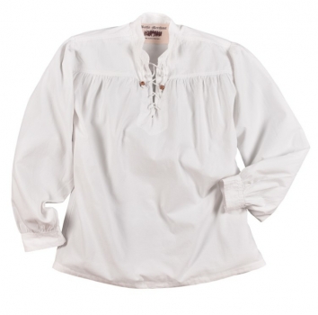 Preview: Mittelalter-Hemd Ludwig  - weiß