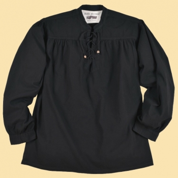 Preview: Mittelalter-Hemd Ludwig  - schwarz