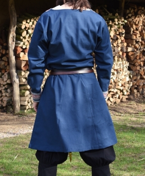 Preview: Wikinger Tunika Halvar mit Stickerei -  blau