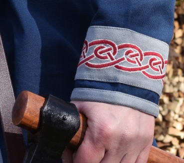 Preview: Wikinger Tunika Halvar mit Stickerei -  blau