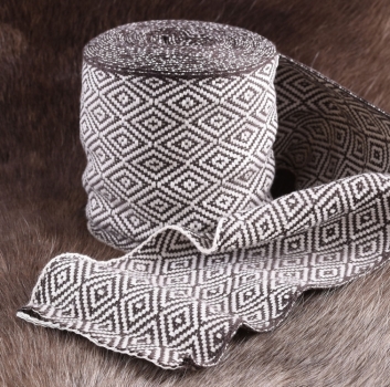 Preview: Wikinger Wadenwickel - Diamantköperband, 7 m lang  - braun/natur