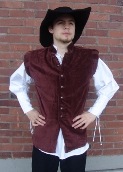 Preview: Edler Samt-Wams "Pierre" - rot