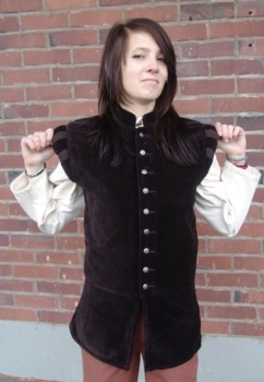 Preview: Edler Samt-Wams "Pierre" - schwarz