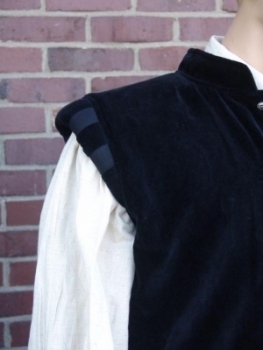 Preview: Edler Samt-Wams "Pierre" - schwarz