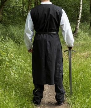Preview: Mittelalter Wappenrock - Johanniter - schwarz/natur