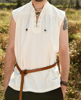 Mittelalter-Hemd Konstantin, ärmellos  -   natur
