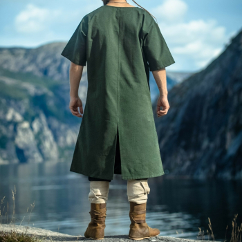 Preview: Wikinger Tunika "Asgrim" mit V-Ausschnitt - grün