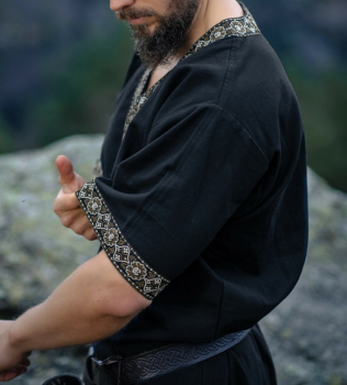 Preview: Wikinger Tunika kurzam "Loki"  -  schwarz