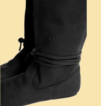 Preview: Wikingerstiefel "Ole" aus Nubukleder - schwarz