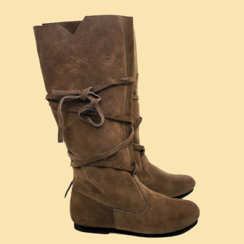 Mittelalterstiefel aus Wildleder- braun