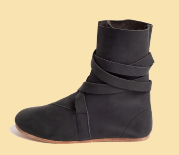 Preview: Haithabu Stiefel mit Ledersohle "Sjur"   -  schwarz