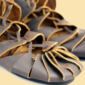 Bundschuhe aus Nubukleder- braun