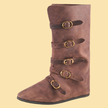 Mittelalterliche Stiefel mit Schnallen -  braun