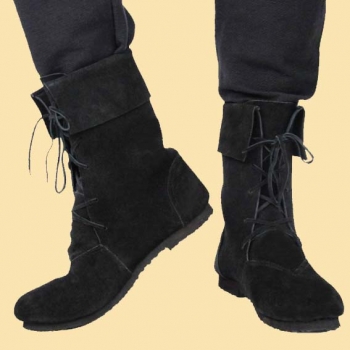 Preview: Mittelalter-Stiefel - Aurin - Stulpe - schwarz