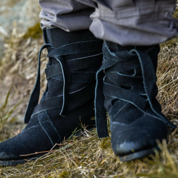 Preview: Haithabu-Stiefel aus Wildleder "Magne"  - schwarz