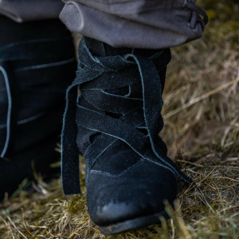 Preview: Haithabu-Stiefel aus Wildleder "Magne"  - schwarz