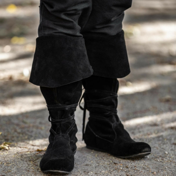 Preview: Geoffrey - Piratenstiefel aus Wildleder - schwarz