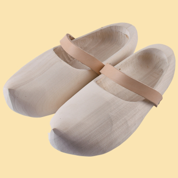 Preview: Holzschuhe mit Lederriemen