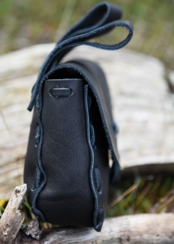 Preview: Mittelalter-Ledertasche  - schwarz