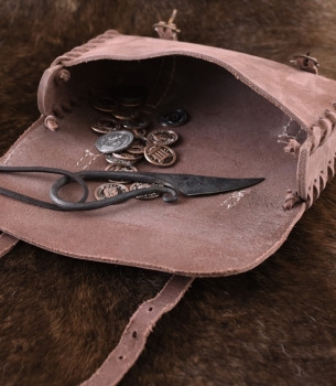 Preview: Ledertasche mit zwei Schnallen  -  mittelbraun