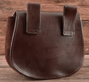 Preview: Gürteltasche mit Thorshammer-Prägung, Leder  -  braun