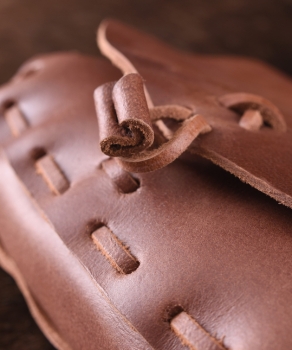 Mittelalter-Ledertasche  -  Hellbraun