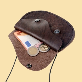 Preview: Brustbeutel aus Vintage-Leder  - braun