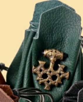 Preview: Lederbeutel "Mjölnir" - mittel - grün