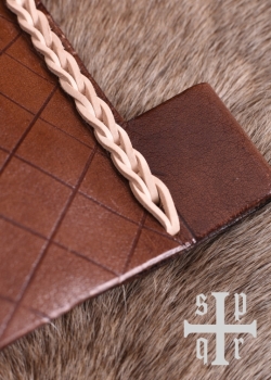 Preview: Mittelalterliche Ledertasche, 14. Jahrhundert  - braun