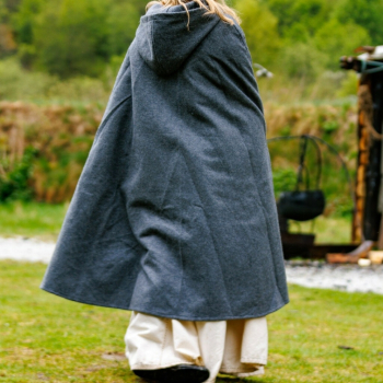 Preview: Umhang mit langen Knöpfen "Marie"  - grau