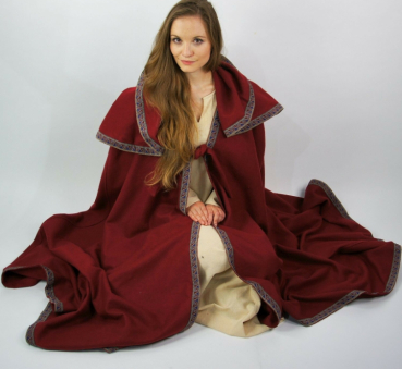 Preview: Umhang mit großer Kapuze "Theresa" - rot