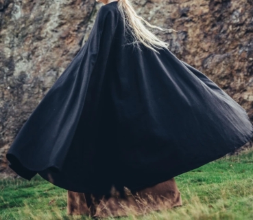 Preview: Mittelalterumhang ohne Kapuze "Kuno" - schwarz