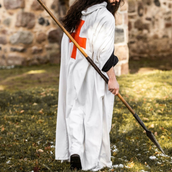 Preview: Umhang der Tempelritter "Baldwin"  -  weiß/rot