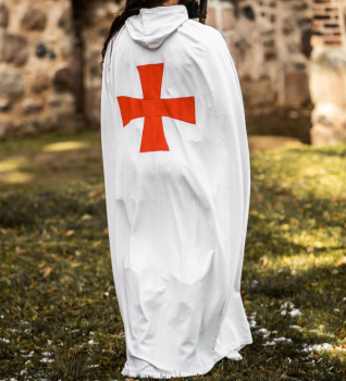 Preview: Umhang der Tempelritter "Baldwin"  -  weiß/rot