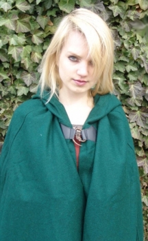 Preview: Wollumhang "Tjark" mit Wolfsschließe Länge 160 cm - grün