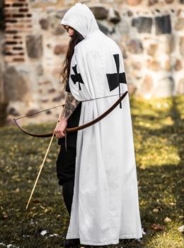 Preview: Umhang der Tempelritter "Baldwin"  - Weiß/Schwarz