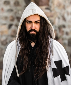 Preview: Umhang der Tempelritter "Baldwin"  - Weiß/Schwarz