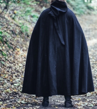 Preview: Wollumhang Ilmar"  lange Kapuze -Schließe - 160 cm Lang - blau