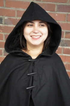 Preview: Umhang mit langen Knöpfen "Marie" - schwarz