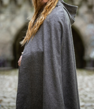 Preview: Wollumhang mit Wolfsschließe "Tjark" - grau