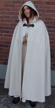 Wollumhang "Tjark"  mit Wolfsschließe Länge 160 cm - natur