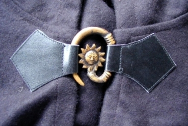 Preview: Wollumhang "Tjark"  mit Wolfsschließe Länge 160 cm - schwarz